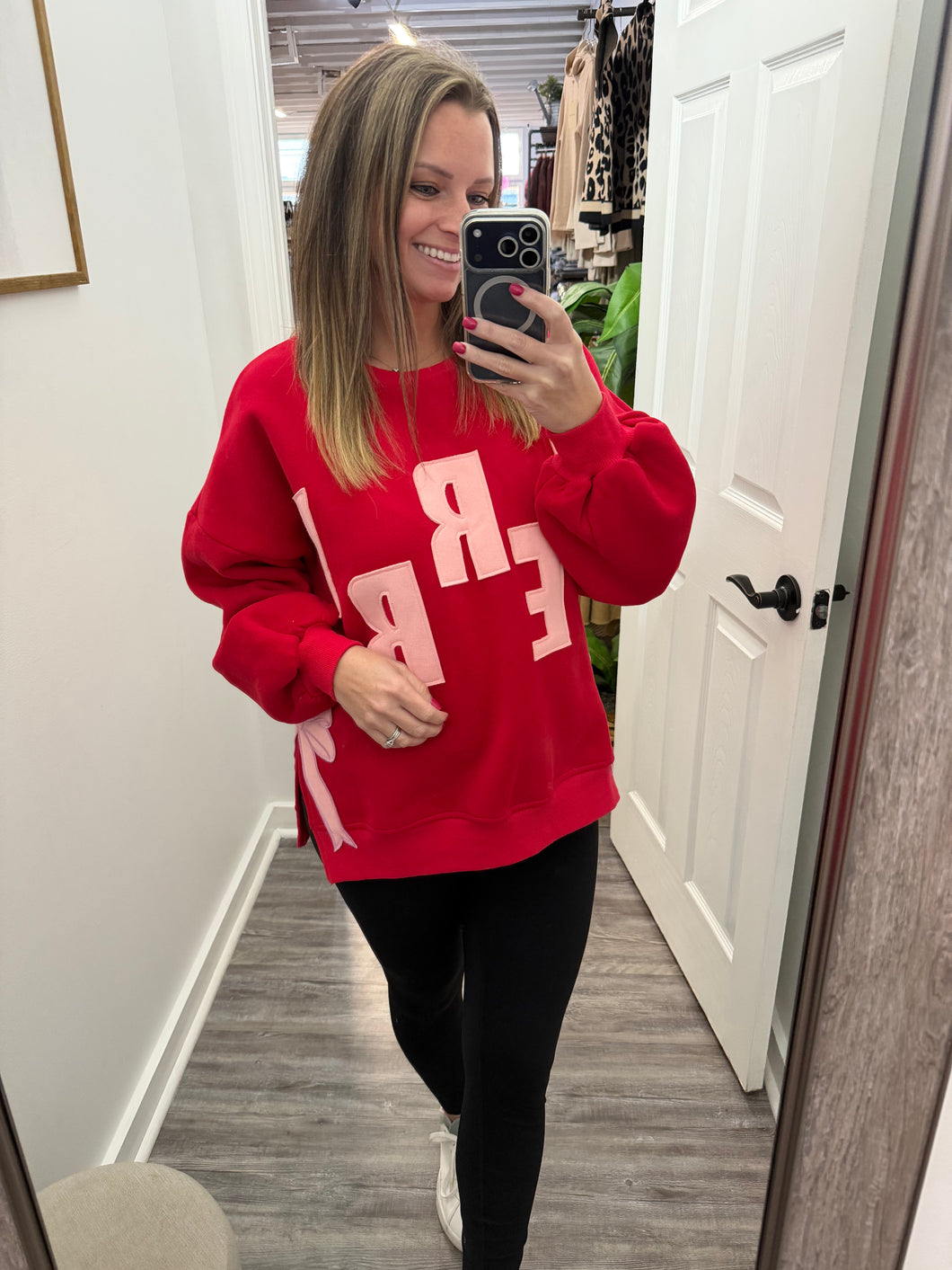 "Merry" Side Bow Sweatshirt