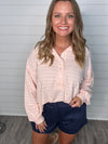 "Dance All Day" Blush Button Down Top