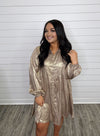 "Next Up" Metallic Babydoll Dress