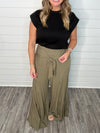 "Nothing like you" Olive Wide Leg Pants