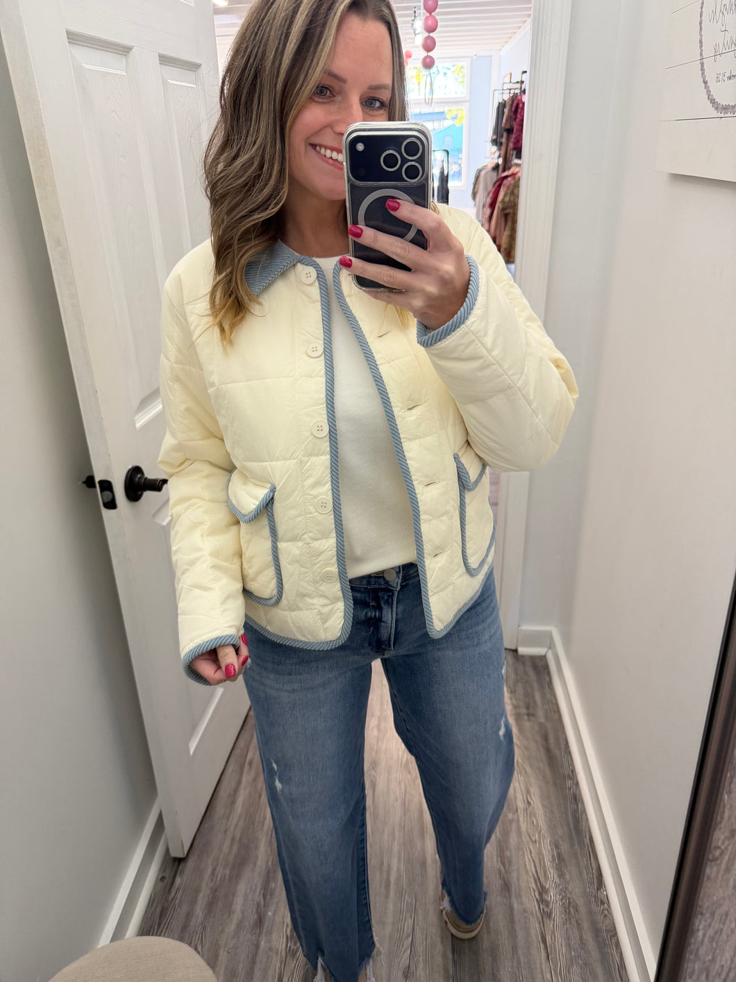 "No Longer Bound" Ecru Quilted Jacket