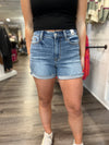 "Haley" Raw Hem Denim Shorts