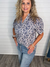 "Love It" Floral Navy Top