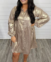 "Next Up" Metallic Babydoll Dress