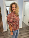 "Sometimes" Brown Floral Top