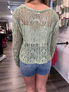 "Lovely Melody" Sage Crochet BOHO Sweater