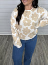 "Precious Time" Floral Cropped Sweater ￼