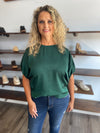 "Move Along" Green Textured Top