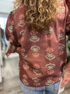 "Sometimes" Brown Floral Top