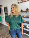 "Move Along" Green Textured Top