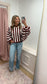 "Rosie" Red Stripped Oversized Sweater