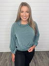 "On your Heart" Teal Mock Neck Top