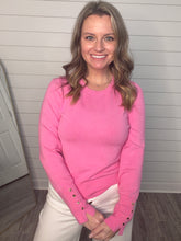 “Spring Whisper” Button Detailed Sleeve Sweater