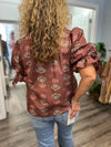 "Sometimes" Brown Floral Top