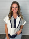 "Set me Free" Grey/Navy Top