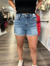 "Haley" Raw Hem Denim Shorts