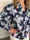 "Timeless" Navy Floral Top