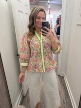 “Effortless Essentials” Pink/Green Floral Top