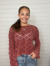 "Love Moves Mountains" Raspberry Sweater Top