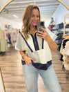"Set me Free" Grey/Navy Top