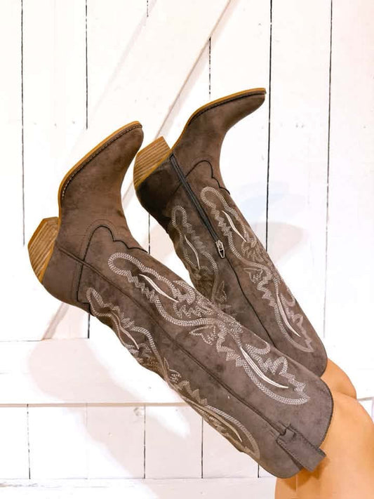 "Kas" Brown Cowgirl Boot