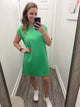 “Freshly Brewed” Green Cap Sleeve Dress
