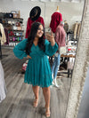 "All I see" Teal Baby doll Dress