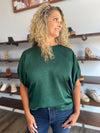 "Move Along" Green Textured Top