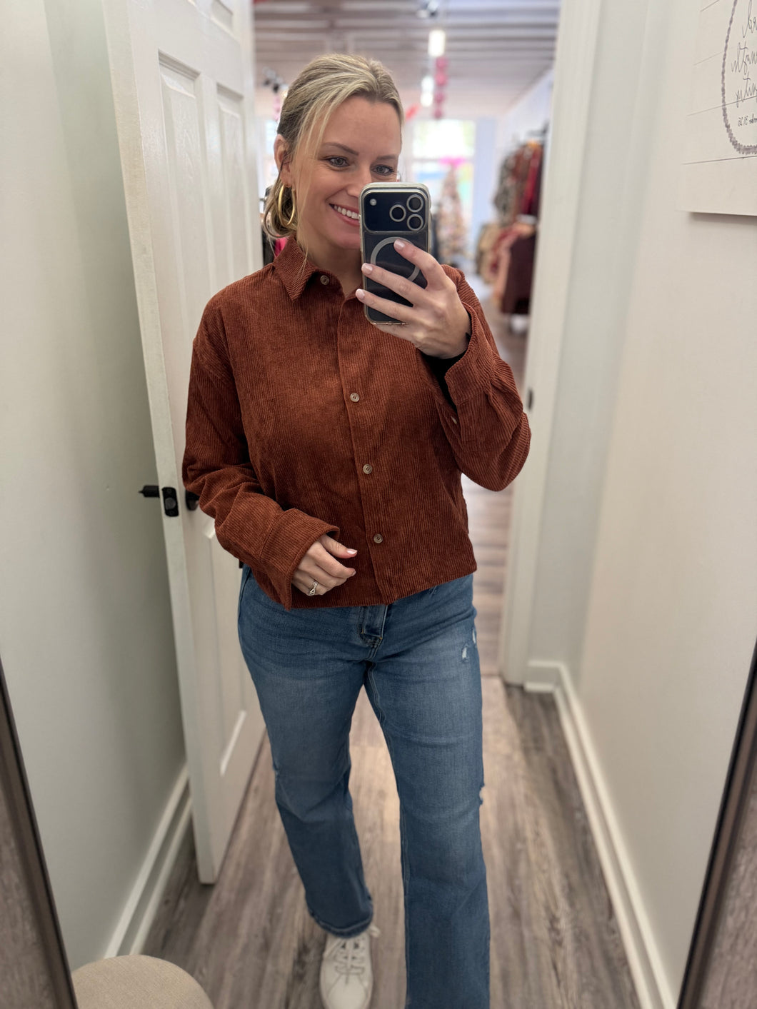 "Freedom Fall" Corduroy Shacket