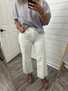 "Emmalyn" White Cropped Wide Denim