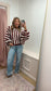 "Rosie" Red Stripped Oversized Sweater
