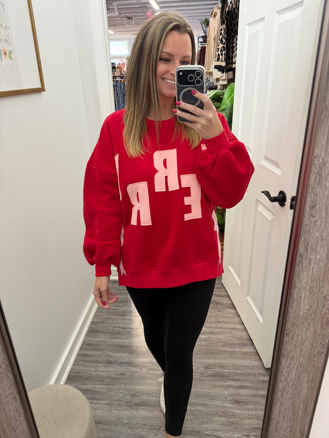 "Merry" Side Bow Sweatshirt