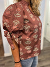 "Sometimes" Brown Floral Top
