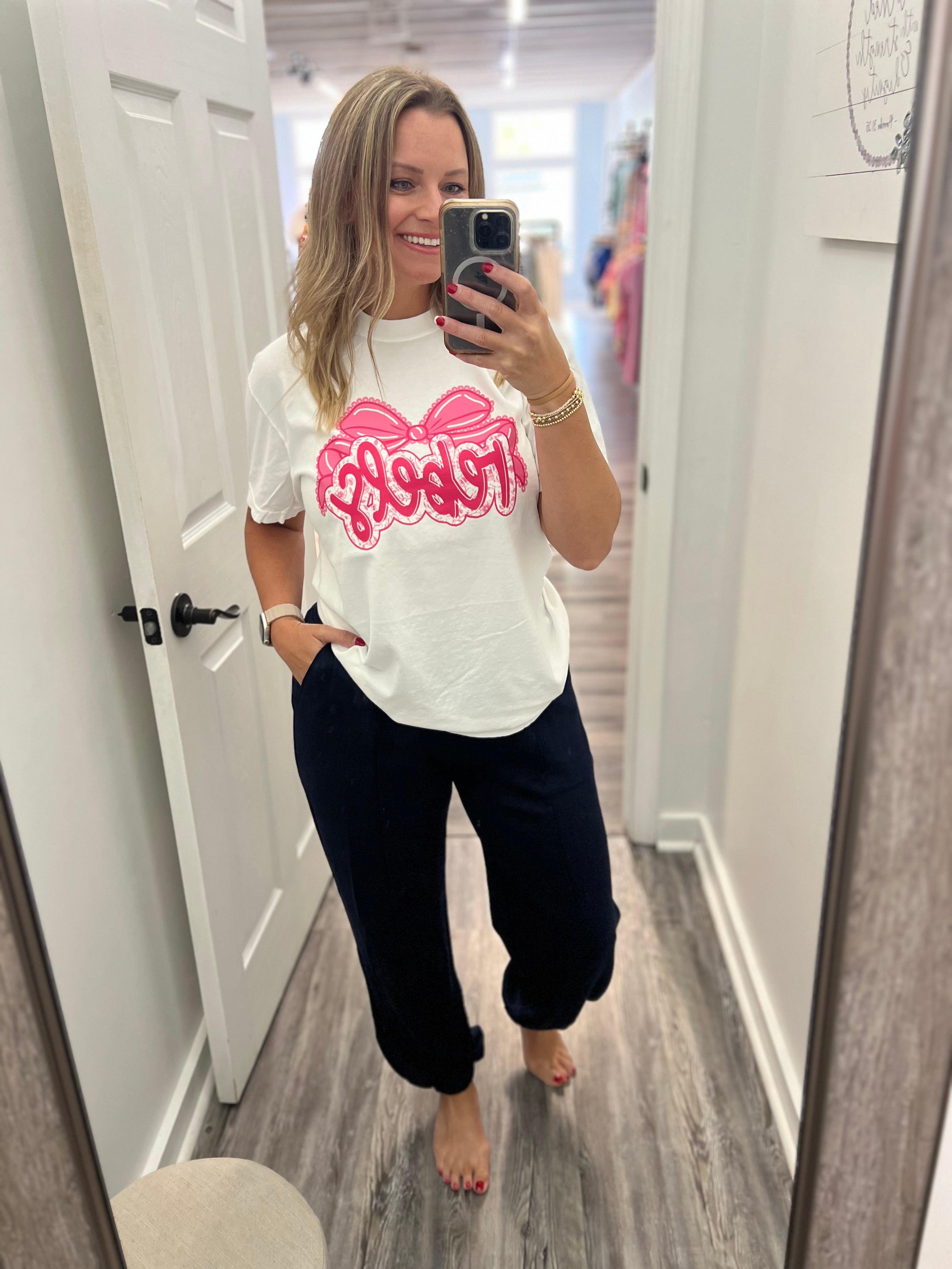 White/Pink Rebels Tee