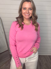 “Spring Whisper” Button Detailed Sleeve Sweater