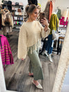 "Dream On" Natural Fringe Sweater