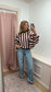 "Rosie" Red Stripped Oversized Sweater