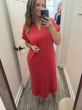 “Fresh Grace” Coral Midi Dress