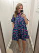 “Walk by Faith” Navy/Pink Floral Dress