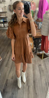 "Oh my Soul" Cramel Leather/Pearl Dress