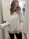 "Hear Your Voice" Grey Striped Sweatshirt