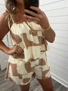 “Always and Forever” Taupe printed Romper