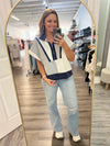 "Set me Free" Grey/Navy Top