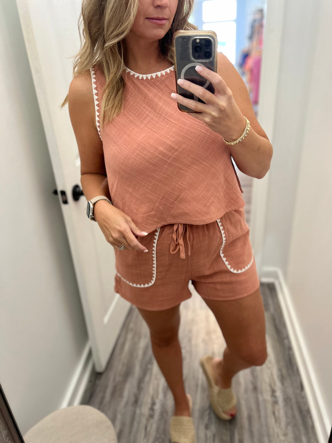 "Victory" ZigZag Trim Top