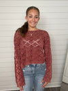 "Love Moves Mountains" Raspberry Sweater Top