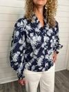 "Timeless" Navy Floral Top