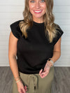 "Let it Go" Black Cap Sleeve Top