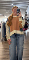 "Have Faith" Frayed Color Block Top