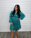 "All I see" Teal Baby doll Dress