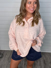 "Dance All Day" Blush Button Down Top
